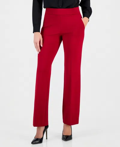 Anne Klein Women's Compression Straight Trousers In Red