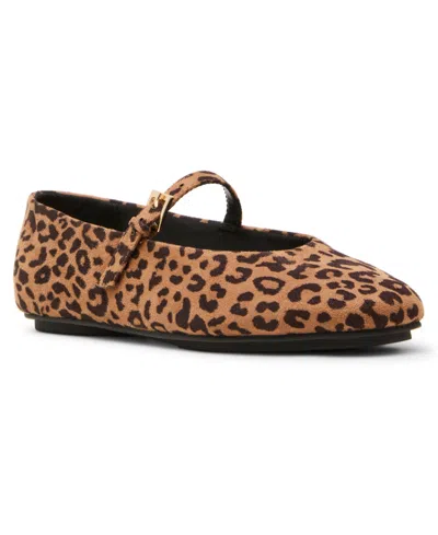 Anne Klein Connie Mary Jane Flat In Animal Print