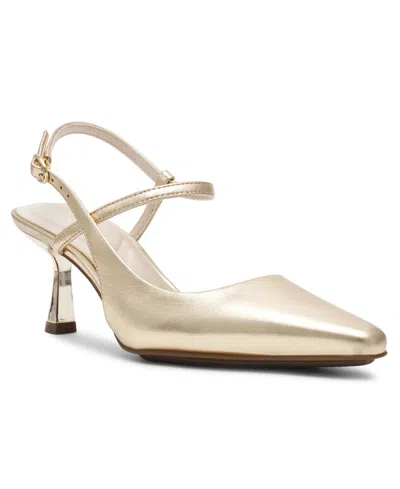 Anne Klein Women's Cosmo Pointed Toe Slingback Pumps In Light Gold
