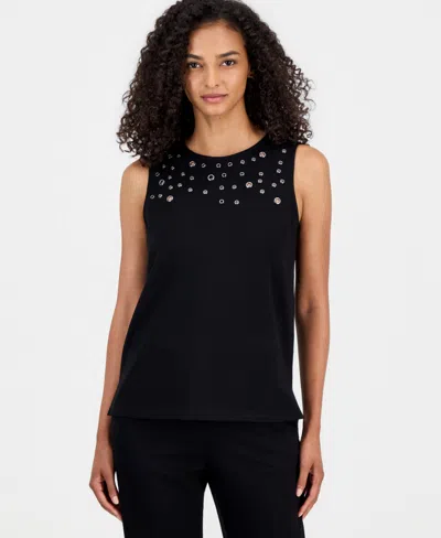 Anne Klein Shell Top In Black