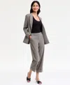 Anne Klein Women's Cropped Houndstooth Pants In Gray
