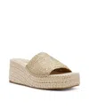 Anne Klein Cruz Platform Wedge Sandal In Light Gold