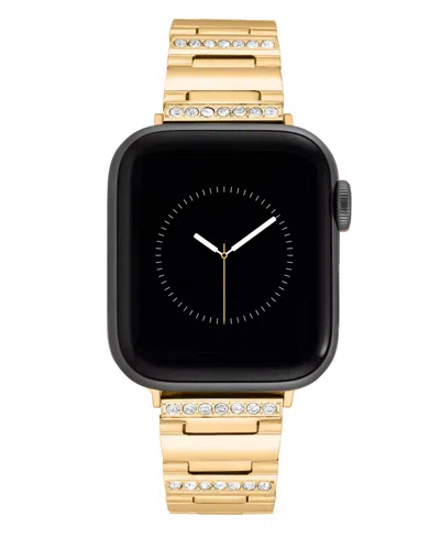 Anne Klein Women's Crystal Embellished Gold-tone Alloy Metal Bracelet Designed For Apple Watch 42mm (series 10)