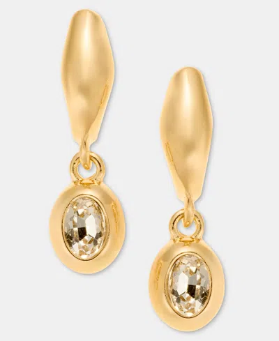 Anne Klein Women's Crystal Puffy & Bezel Set Drop Earrings In Gold
