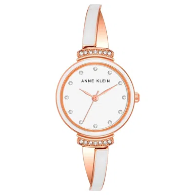 Anne Klein Women's Crystal White Dial Watch