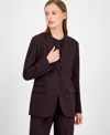 Anne Klein Womens Curved Lapel Double Pocket Blazer 0p 16 In Red