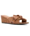 Anne Klein Dara Bow Wedge Slide Sandal In Brown