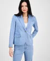 Anne Klein Notch Collar Denim Blazer In Huntington Wash