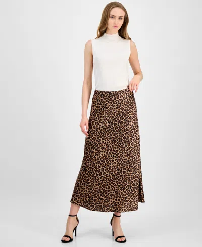Anne Klein Women's Dot-print Pull-on Maxi Skirt