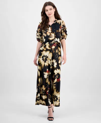 Anne Klein Women's Dot-print Pull-on Maxi Skirt In Multi
