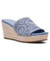 Anne Klein Effy Espadrille Slide Sandal In Blue