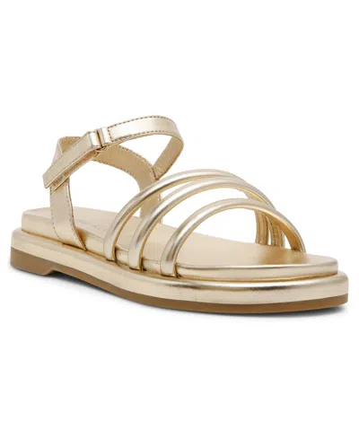 Anne Klein Women's Ellen Strappy Footbed Flat Sandals In Gold