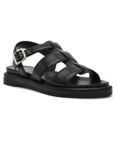 Anne Klein Women's Elode Fisherman Footbed Sandals In Black Smooth