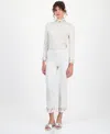 Anne Klein Women's Embellished Pull-on Kick-flare Pants In White