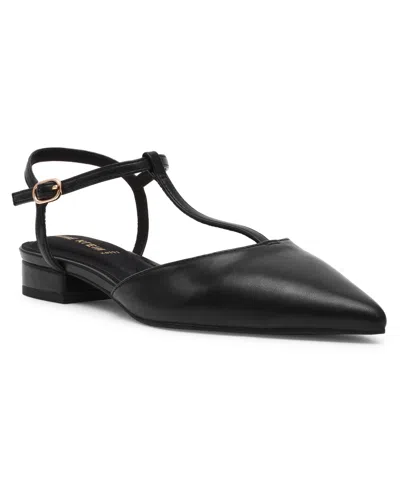 ANNE KLEIN WOMEN'S EMILY T-STRAP POINTED TOE FLATS