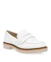 Anne Klein Women's Emmylou Lug Sole Loafers In White