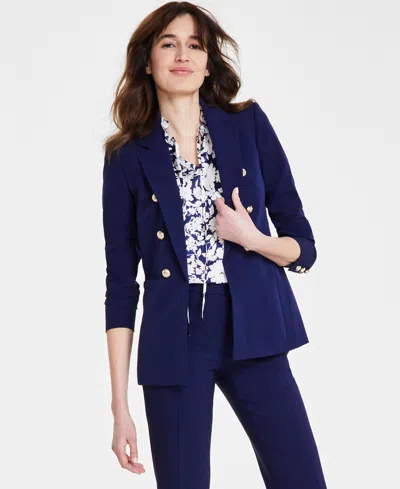 Anne Klein Women's Faux Double-breasted Jacket In Distant Mo