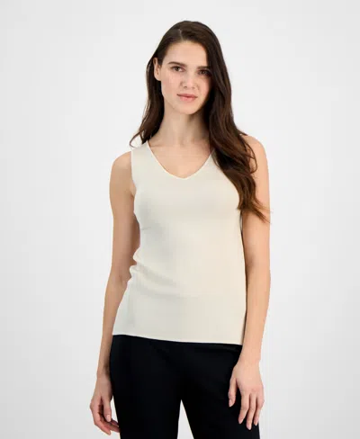 Anne Klein Women's Fine-rib V-neck Tank