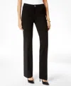 Anne Klein Madison Crepe Fly Front Slash Pocket Pant In Black
