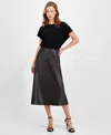 Anne Klein Women's Flared Pull-on Midi Skirt In Gray