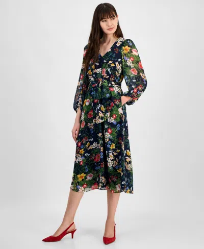 ANNE KLEIN WOMEN'S FLORAL-PRINT MAXI DRESS