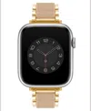 Anne Klein Women's Gold-tone Alloy Metal And Taupe Silicone Bracelet Designed For Apple Watch 42mm (series 1-3 In Taupe,gold-tone