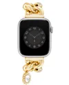 Anne Klein Women's Gold-tone Alloy Metal Charm Accented Chain Link Bracelet Designed For Apple Watch 42mm (seri In Gold-tone