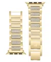Anne Klein Women's Gold-tone H-link Alloy Bracelet With Crystal Accented Center Links And Gold-tone Stainless S In Gold-tone