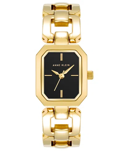 Anne Klein Women's Gold-tone Alloy Watch 22mm X 38.5mm In Black,gold-tone