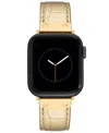 Anne Klein Women's Gold-tone Crocograin Genuine Leather Band Designed For Apple Watch 42mm (series 1-3 Only) & In Gold-tone