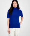 Anne Klein Short Sleeve Turtleneck Sweater