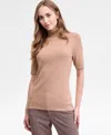 Anne Klein Women's Half-sleeve Turtleneck Sweater In Pink