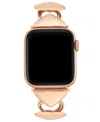 Anne Klein Women's Heart Shaped Alloy Metal Link Bracelet Designed For Apple Watch 42mm (series 1-3 Only) & 44/ In Rose Gold-tone