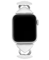Anne Klein Women's Heart Shaped Alloy Metal Link Bracelet Designed For Apple Watch 42mm (series 10) & 38/40/41m In Silver-tone
