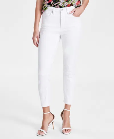 Anne Klein Women's High-rise Ankle Skinny Jeans In Soft White