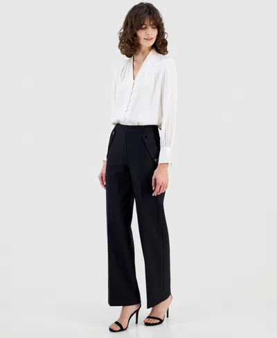Anne Klein Women's High Rise Wide-leg Pants In Black