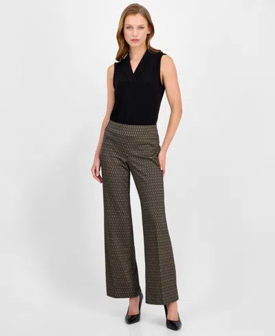 ANNE KLEIN WOMEN'S HIGH-RISE WIDE-LEG PULL-ON PANTS