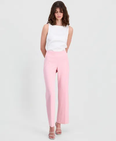 Anne Klein Women's High-rise Wide-leg Pull On Pants In White