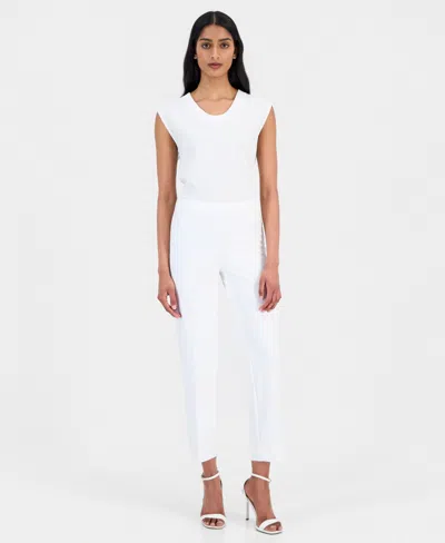 Anne Klein Women's Hollywood Waist Pull-on Slim Pants, Regular & Petite In White