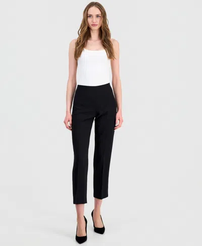 Anne Klein Women's Hollywood-waist Straight Ankle Pants In Black