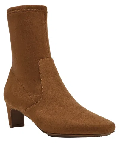 Anne Klein Women's Iga Low Heel Dress Booties In Brown