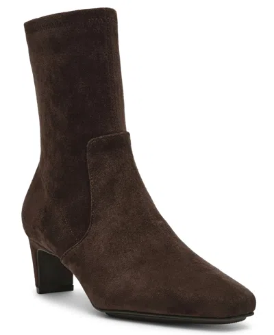 Anne Klein Women's Iga Low Heel Dress Booties In Chocolate
