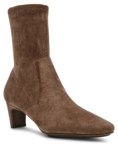 Anne Klein Women's City Block Heel Dress Booties In Truffle