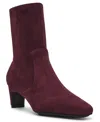 Anne Klein Iga Womens Zipper Faux Suede Booties In Wine