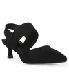 Anne Klein Intime Womens Strappy Faux Suede Kitten Heels In Black