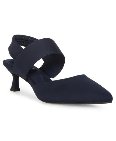 Anne Klein Women's Intime Stretch Kitten Heel Dress Pumps In Navy