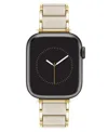Anne Klein Women's Ivory Rubberized Link With Gold-tone Alloy Metal Band For Apple Watch 10 38/40/41mm In Ivory,gold-tone