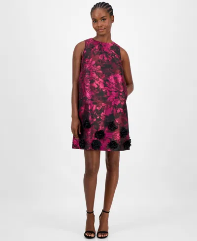 Anne Klein Women's Jacquard Rosette Shift Dress In Pink