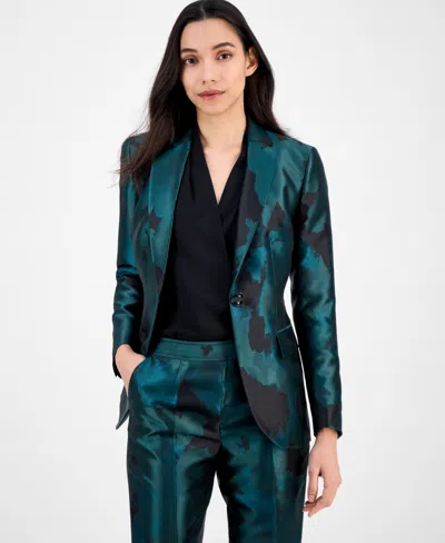 Anne Klein Women's Jacquard Single-button-front Blazer In Multi