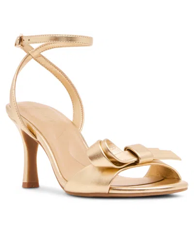 Anne Klein Jeanne Ankle Strap Sandal In Gold
